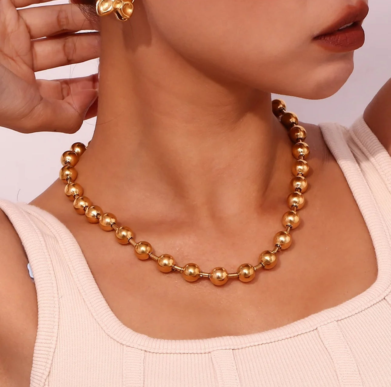 ARLEEN NECKLACE(silver and gold)