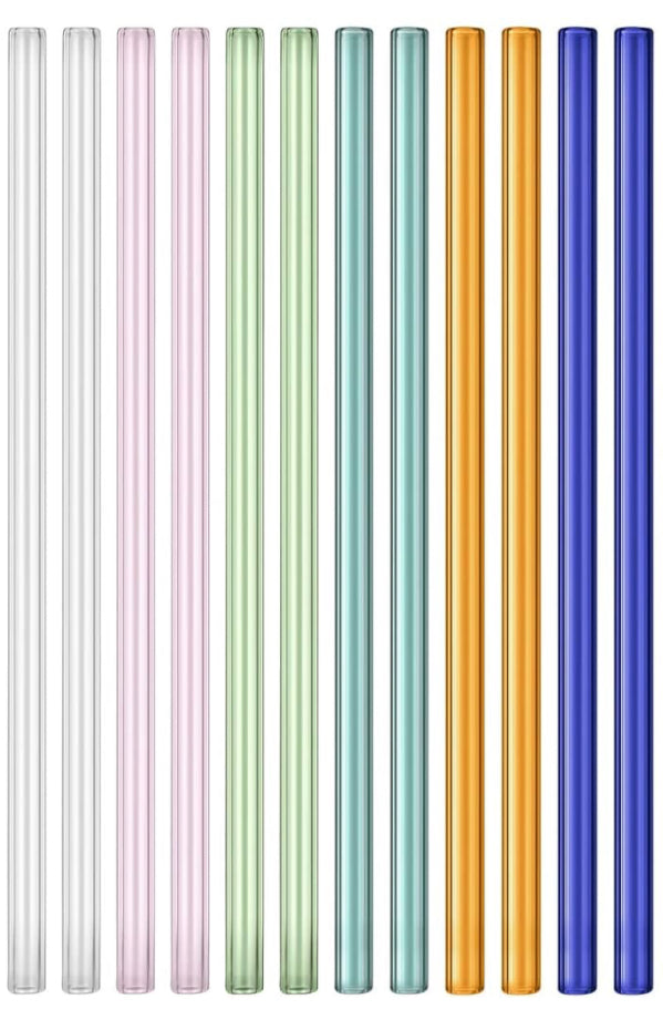 STRAIGHT COLORFUL GLASS STRAWS