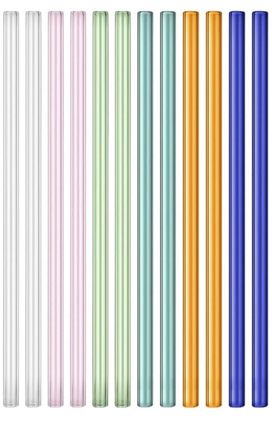 STRAIGHT COLORFUL GLASS STRAWS