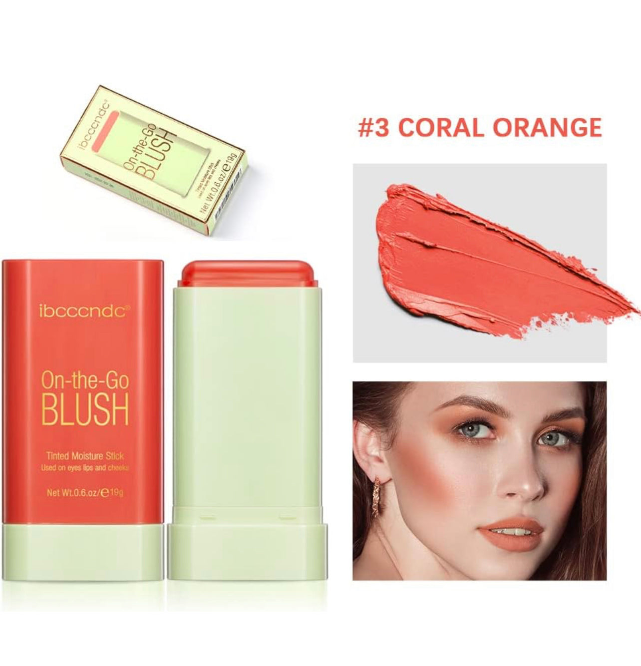 Blush Stick 2-in-1 Cheek and Lip Tint Soft Cream On-the-Go Blush Stick Blendable for Cheek Makeup，Blush Stick for Cheeks and Lips